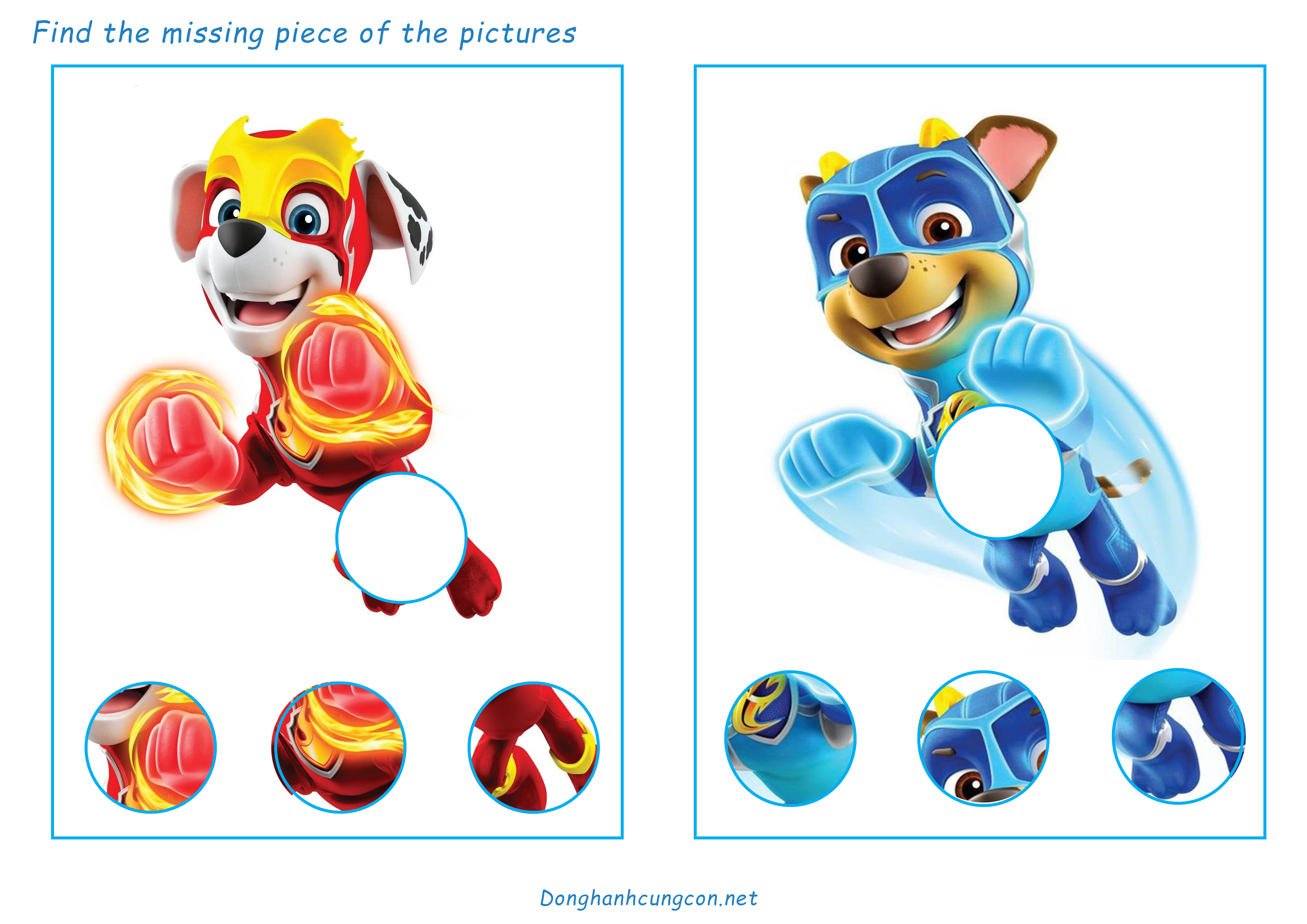 Paw Patrol Preschool Learning Worksheets