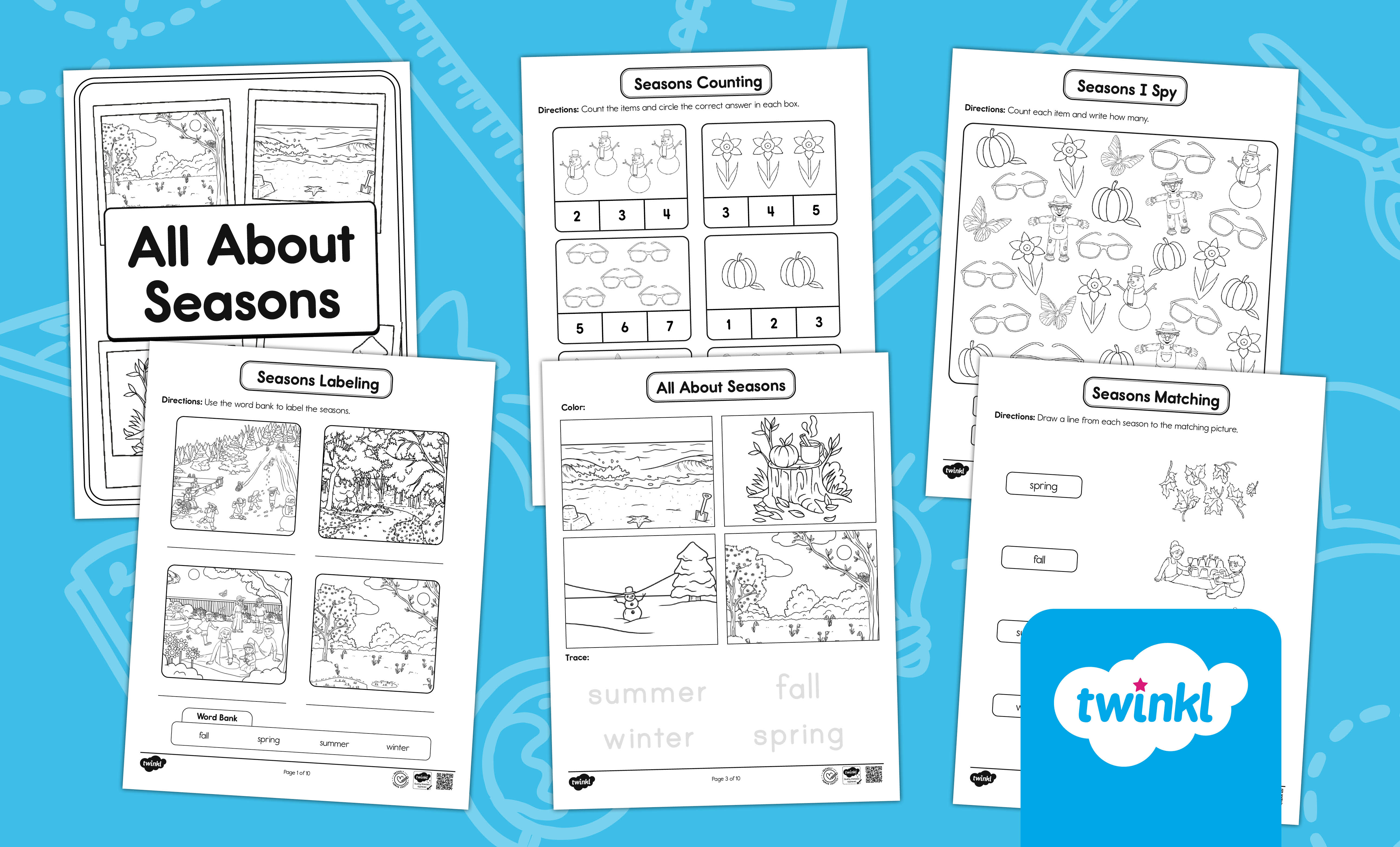 All About Seasons Activity Booklet for PreK-K