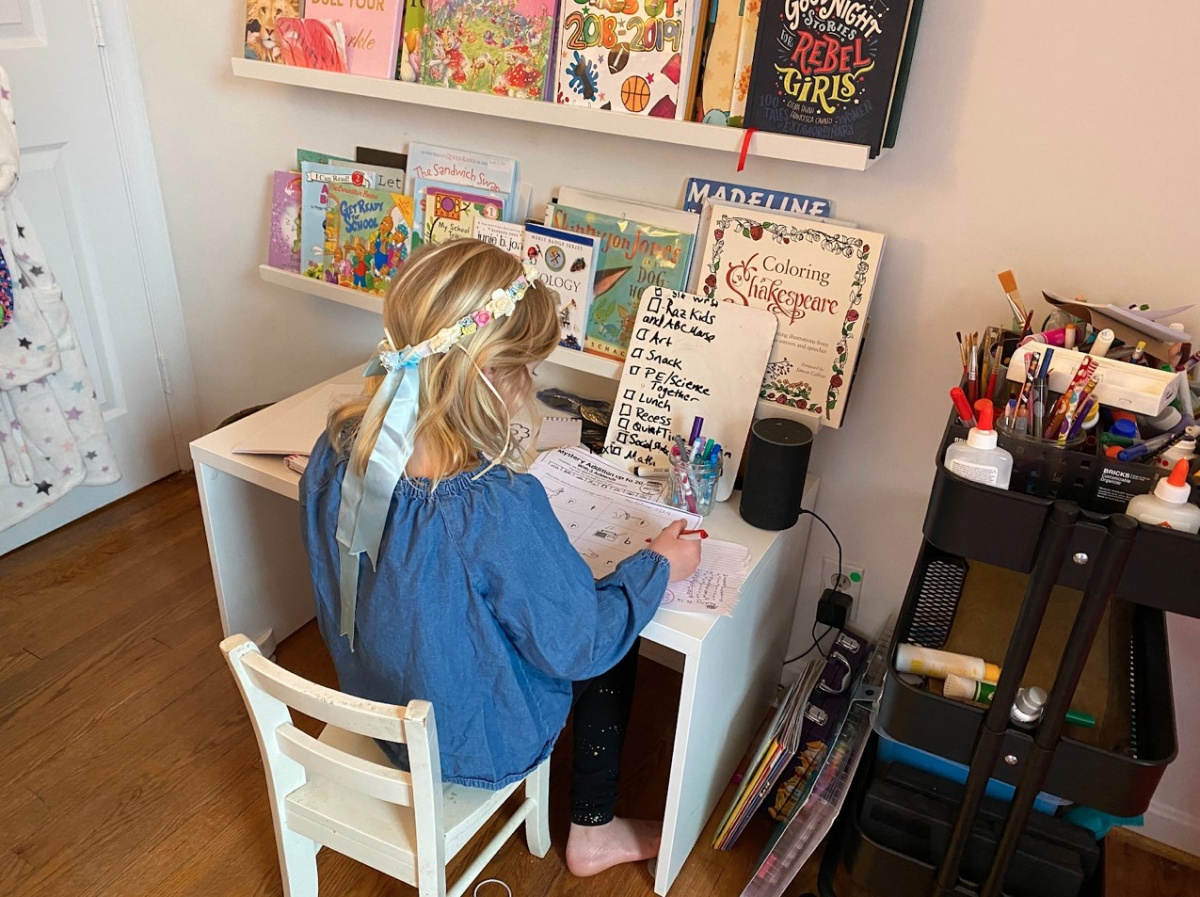 remote learning kids becoming teacher
